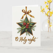 Carte de Noël Ô Nuit Sainte (Fleur jaune)
