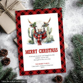 Carte de Noël occidentale rouge noir style ranch