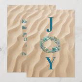 Carte de Noël Ocean Wreath JOY (Devant / Derrière)