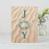 Carte de Noël Ocean Wreath JOY (Debout devant)