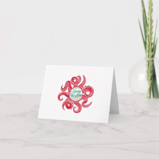 Carte de Noël Octopus (Devant)