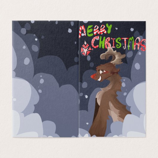 Carte de Noël Oh Deer (Outside Unfolded)