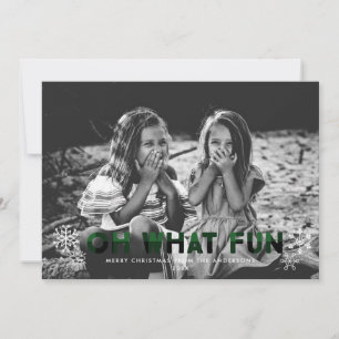 Carte de Noël Oh What Fun Green Buffalo à carreaux