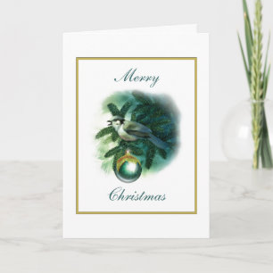 Carte de Noël Oiseau Bleu