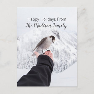 Carte de Noël Oiseau d'Hiver Dans la Neige