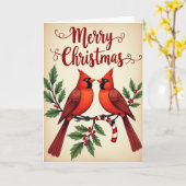 Carte de Noël oiseaux (Fleur jaune)