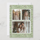 Carte de Noël Olive Gold Plaid Wreath Preppy Bow (Dos)