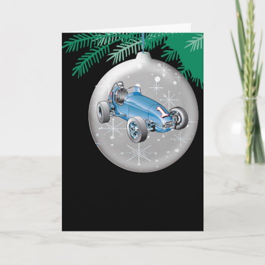 Carte de Noël Open Wheel Race Car (Devant)