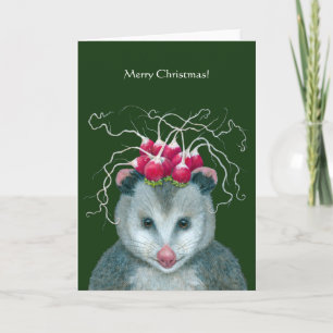 Carte de Noël Opossum