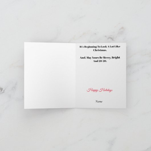 Carte de Noël Optométriste (Intérieur)