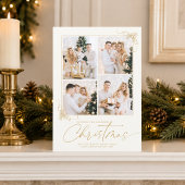 Carte de Noël Or Écriture Manuscrite 4 Photos
