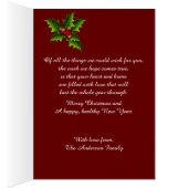 Carte de Noël or et rouge victorien (Intérieur (Droit))