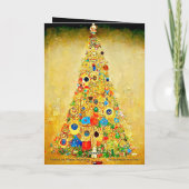 Carte de Noël or et vert Gustav Klimt style (Dos)