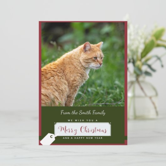 Carte de Noël Orange Chat (Debout devant)