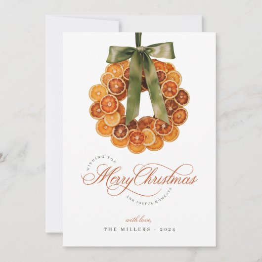 Carte de Noël Orange Wreath (Devant)