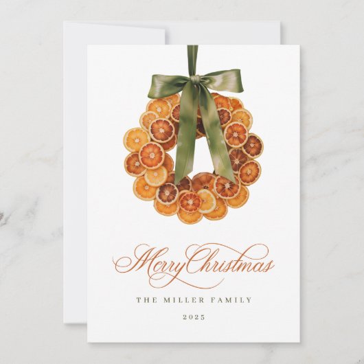 Carte de Noël Orange Wreath (Devant)