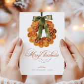 Carte de Noël Orange Wreath