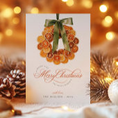 Carte de Noël Orange Wreath