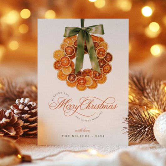 Carte de Noël Orange Wreath