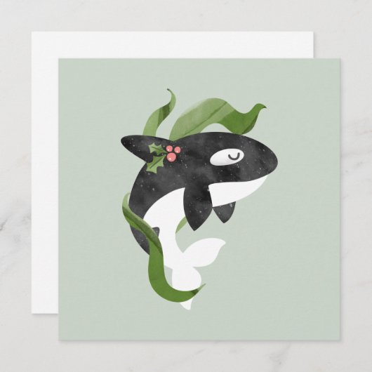 Carte de Noël Orca (Devant / Derrière)