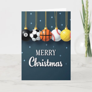Carte de Noël Ornement Ballons de Sport