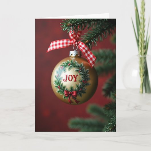 Carte de Noël Ornement Doré (Devant)