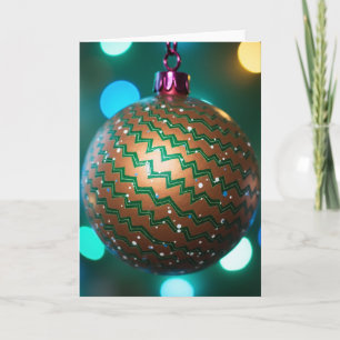 Carte de Noël Ornement en Zigzag de Cuivre