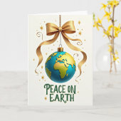 Carte de Noël Ornement Globe (Fleur jaune)