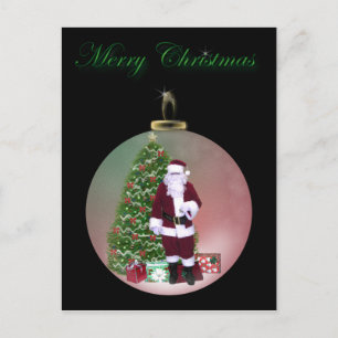 Carte de Noël ornement père Noël