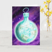 Carte de Noël ornement Terre (Fleur jaune)