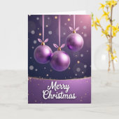 Carte de Noël Ornement Violet (Fleur jaune)