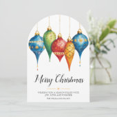 Carte de Noël Ornements Élégants (Debout devant)