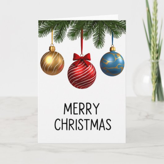 Carte de Noël Ornements Joyeux (Devant)