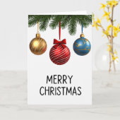 Carte de Noël Ornements Joyeux (Fleur jaune)