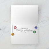 Carte de Noël Ornements Vacances Vert (Intérieur)