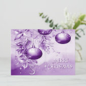 Carte de Noël Ornements violets (Debout devant)