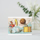 Carte de Noël où le pudding attaque la dame aux oi (Debout devant)