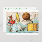 Carte de Noël où le pudding attaque la dame aux oi (Devant / Derrière)