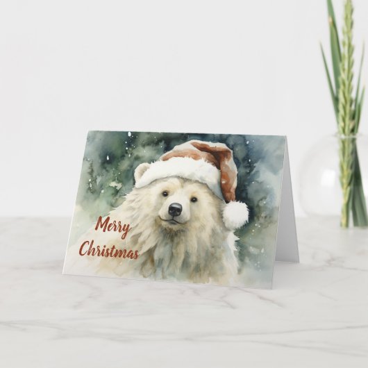 Carte de Noël Ours blanc (Devant)