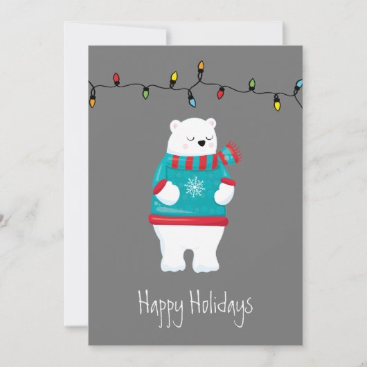 Carte de Noël Ours blanc de Noël (Devant)