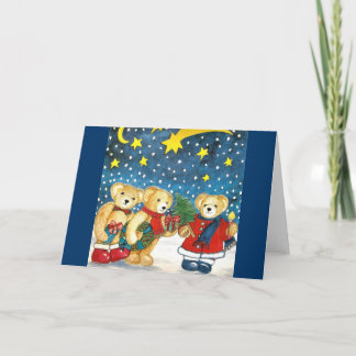 Carte de Noël « ours d'ours en peluche avec des