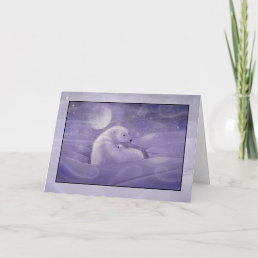 Carte de Noël ours polaire et ourson (Devant)