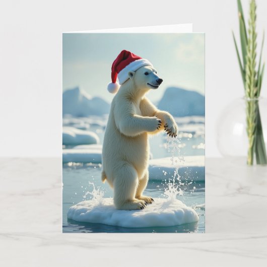 Carte de Noël Ours Polaire Splash (Devant)