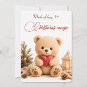 Carte de Noël Ourson en Peluche Douce (Devant)
