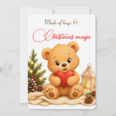 Carte de Noël Ourson en Peluche Douce (Devant)
