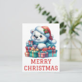 Carte de Noël Ourson Mignon (Debout devant)