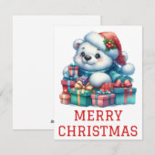Carte de Noël Ourson Mignon (Devant / Derrière)