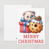 Carte de Noël Ourson Mignon (Devant / Derrière)
