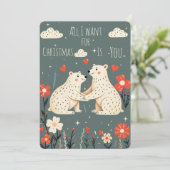 Carte de Noël Oursons Polaires Mignons (Debout devant)