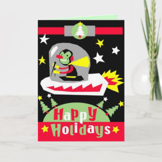 Carte de Noël "OVNI Alien"